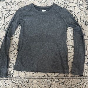 Athleta Charcoal Gray Long-Sleeve Performance Tee